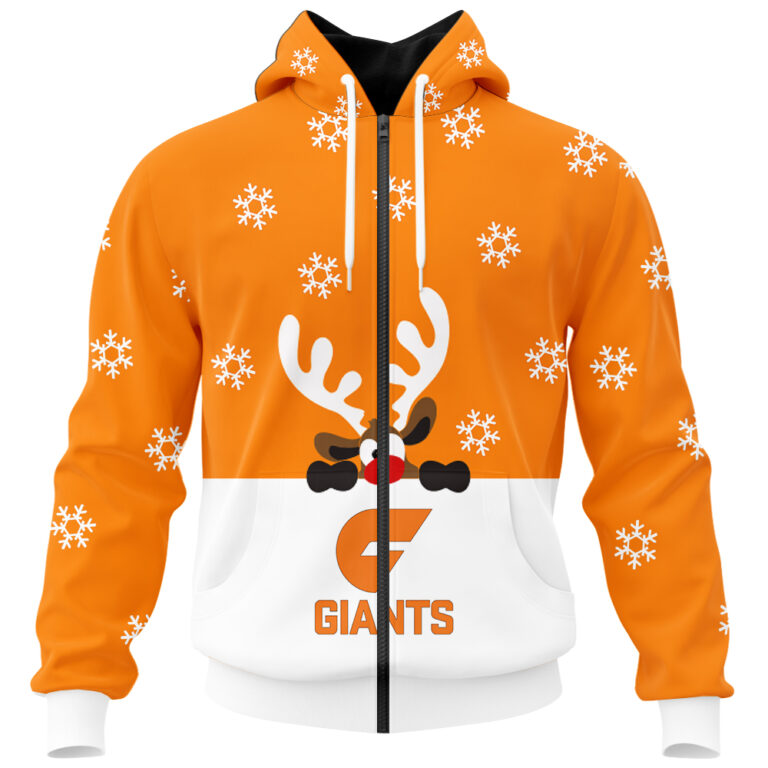 AFL Greater Western Sydney Giants Christmas | Custom Name & Number | Hoodie/Zip/T-Shirt/Polo/Knitted Sweaters