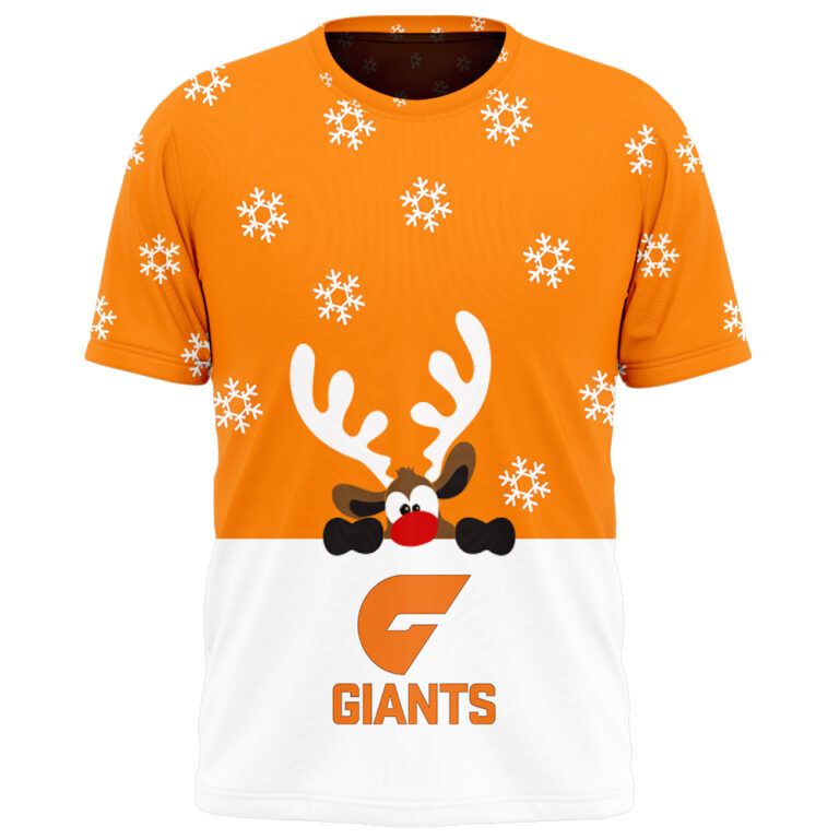 AFL Greater Western Sydney Giants Christmas | Custom Name & Number | Hoodie/Zip/T-Shirt/Polo/Knitted Sweaters