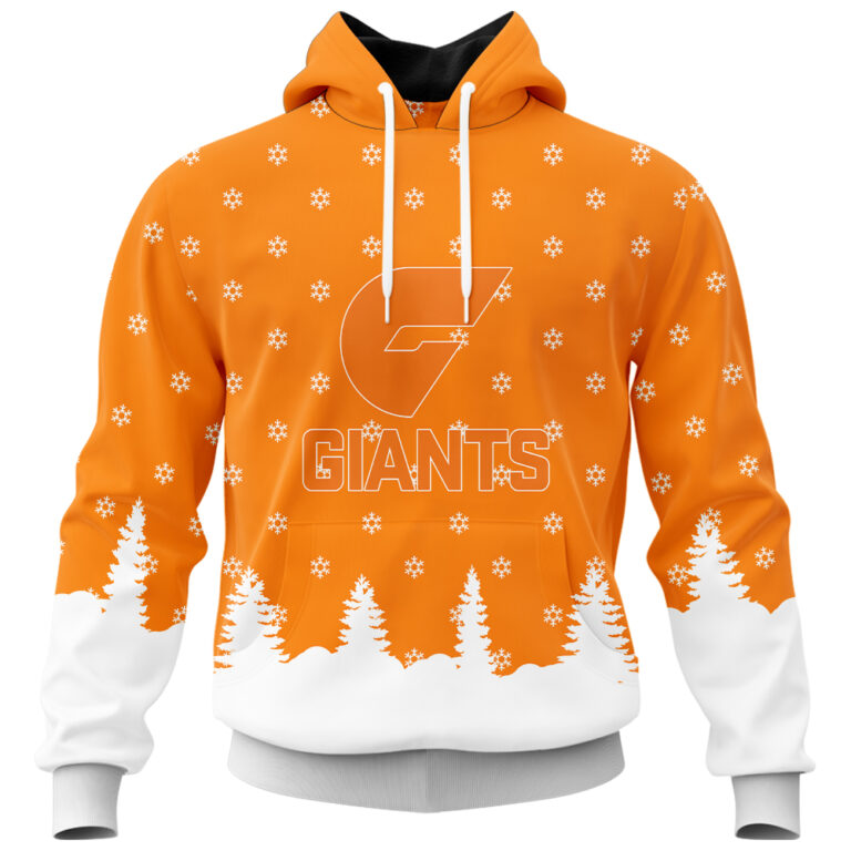 AFL Greater Western Sydney Giants Christmas | Custom Name & Number | Hoodie/Zip/T-Shirt/Polo/Knitted Sweaters/Long Paint