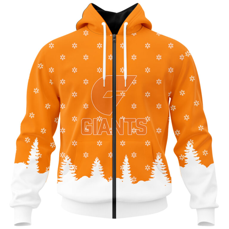 AFL Greater Western Sydney Giants Christmas | Custom Name & Number | Hoodie/Zip/T-Shirt/Polo/Knitted Sweaters/Long Paint