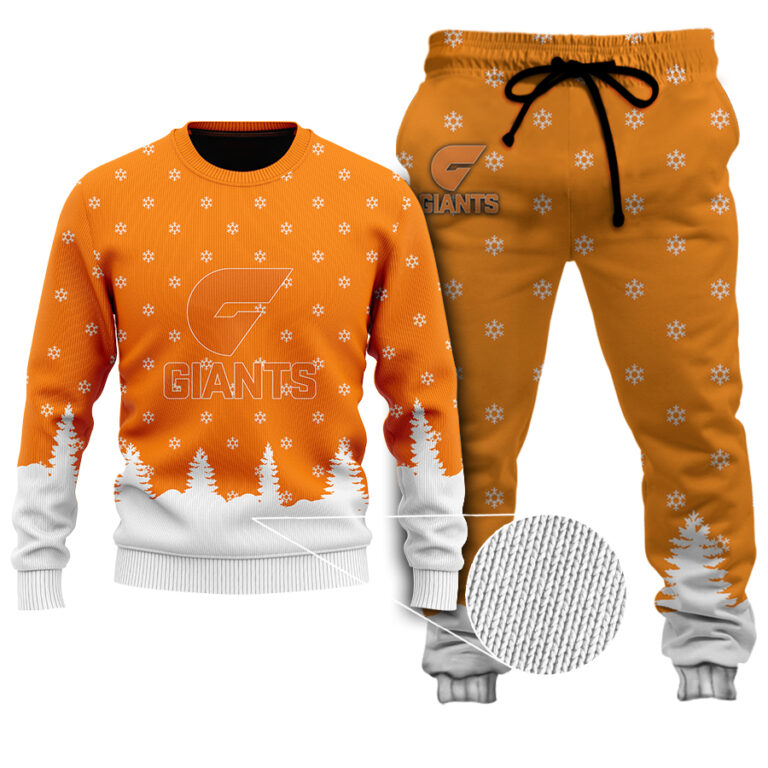AFL Greater Western Sydney Giants Christmas | Custom Name & Number | Hoodie/Zip/T-Shirt/Polo/Knitted Sweaters/Long Paint