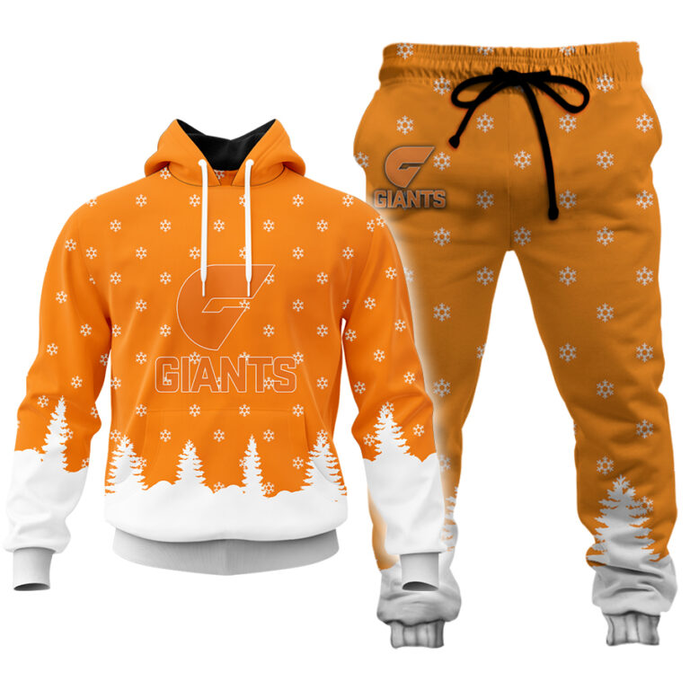 AFL Greater Western Sydney Giants Christmas | Custom Name & Number | Hoodie/Zip/T-Shirt/Polo/Knitted Sweaters/Long Paint