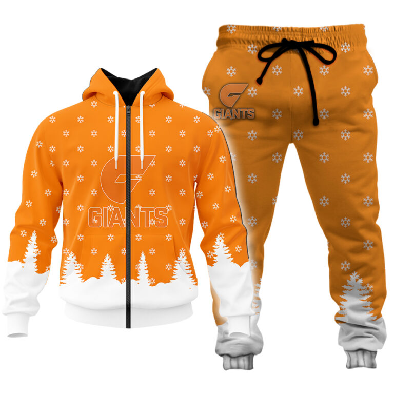 AFL Greater Western Sydney Giants Christmas | Custom Name & Number | Hoodie/Zip/T-Shirt/Polo/Knitted Sweaters/Long Paint