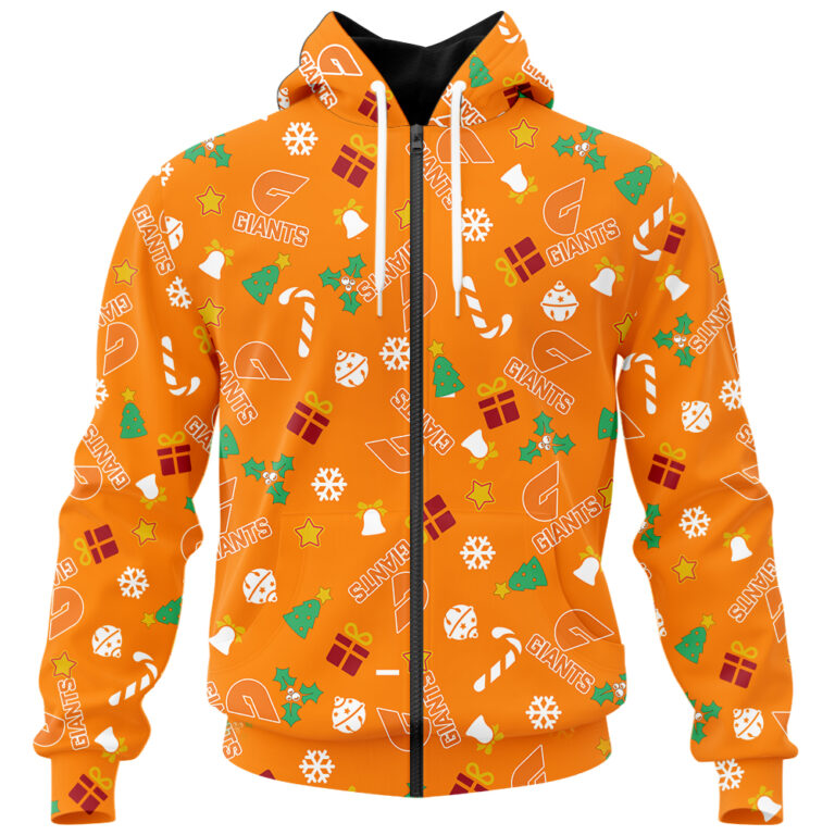 AFL Greater Western Sydney Giants Christmas | Custom Name & Number | Hoodie/Zip/T-Shirt/Polo/Knitted Sweaters