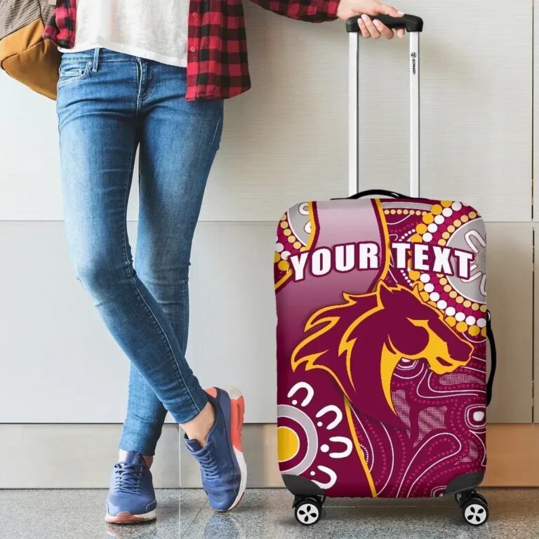 NRL (Custom Personalised) Broncos Indigenous Luggage Covers Brisbane Strong K13