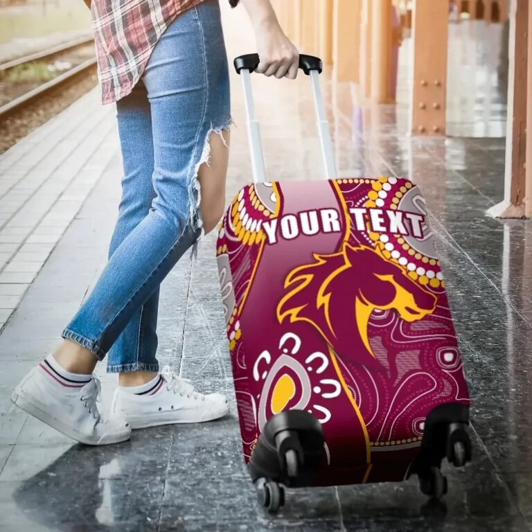 NRL (Custom Personalised) Broncos Indigenous Luggage Covers Brisbane Strong K13