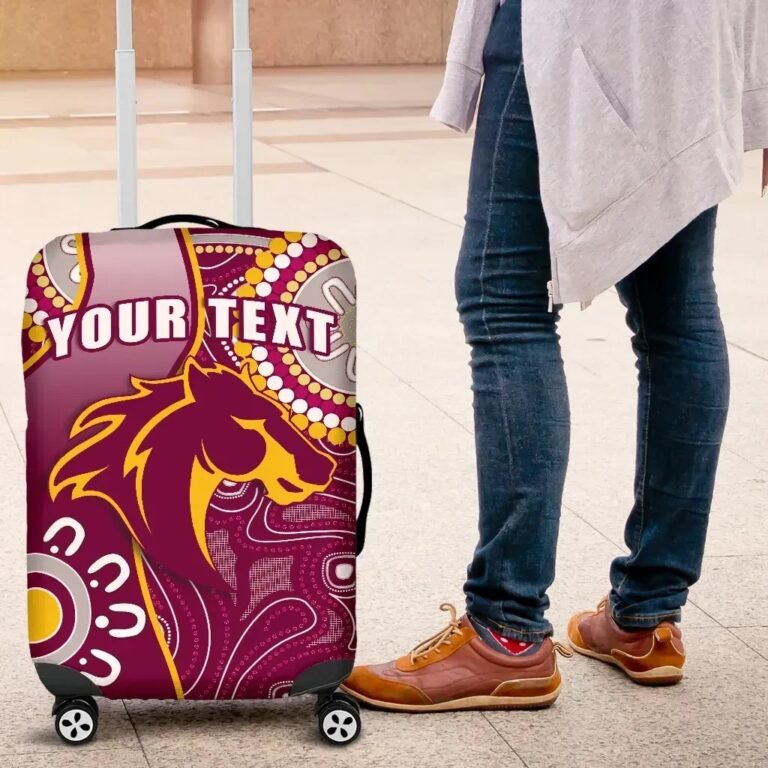 NRL (Custom Personalised) Broncos Indigenous Luggage Covers Brisbane Strong K13