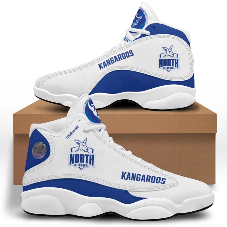 AFL North Melbourne Kangaroos Custom Name Air Jordan 13 Shoes