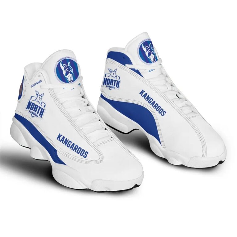 AFL North Melbourne Kangaroos Custom Name Air Jordan 13 Shoes