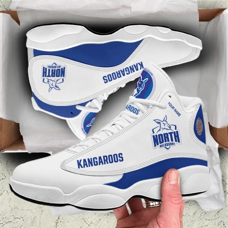 AFL North Melbourne Kangaroos Custom Name Air Jordan 13 Shoes