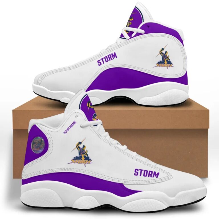 NRL Melbourne Storm Custom Name Air Jordan 13 Shoes