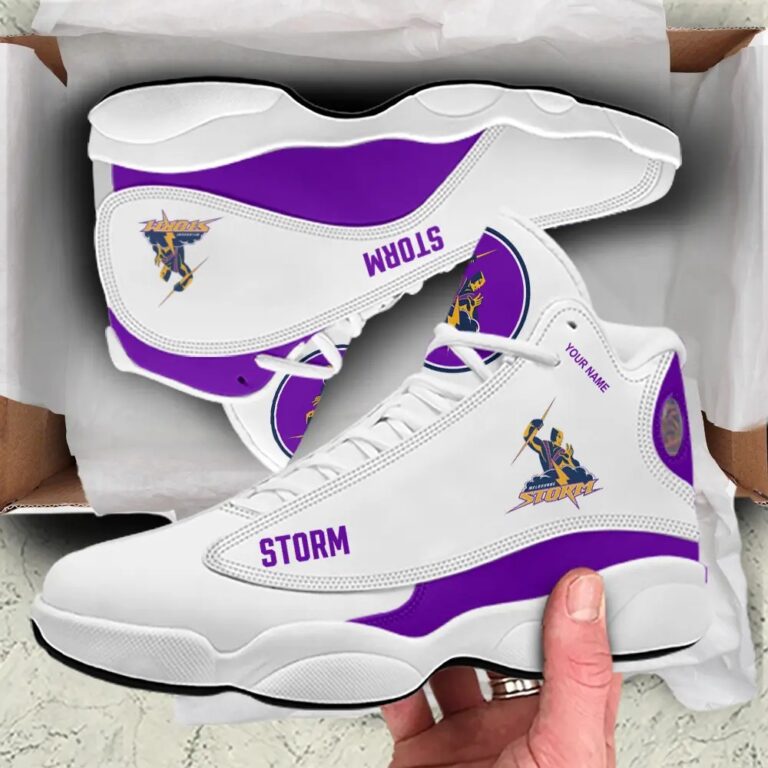 NRL Melbourne Storm Custom Name Air Jordan 13 Shoes