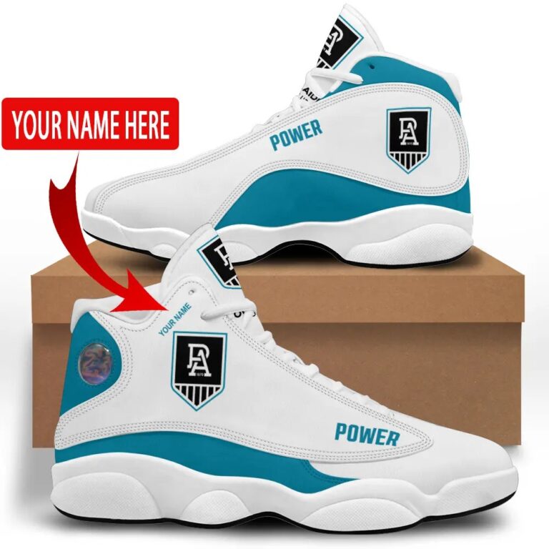 AFL Port Adelaide Power Custom Name Air Jordan 13 Shoes