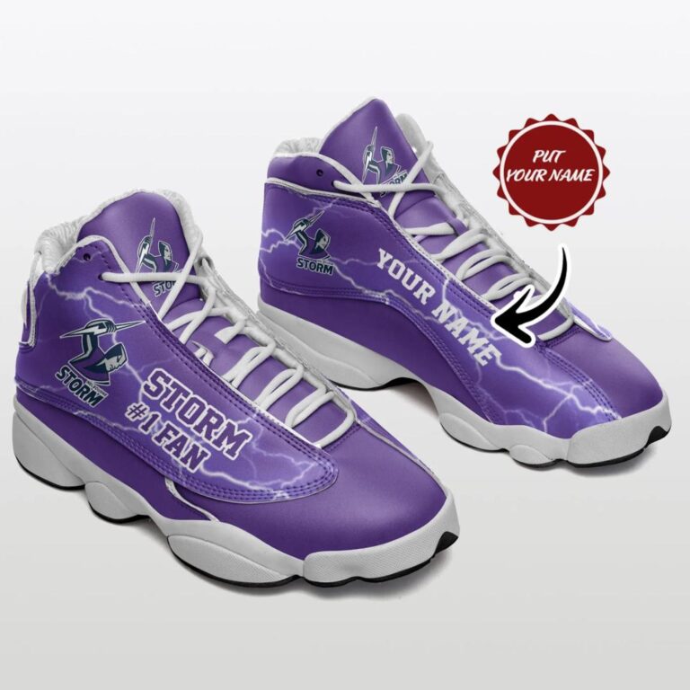NRL Melbourne Storm Custom Name Air Jordan 13 Shoes