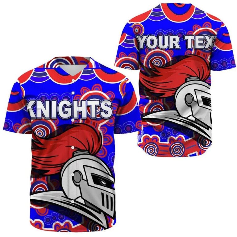 NRL Newcastle Knights Indigenous Custom Text Baseball Jersey
