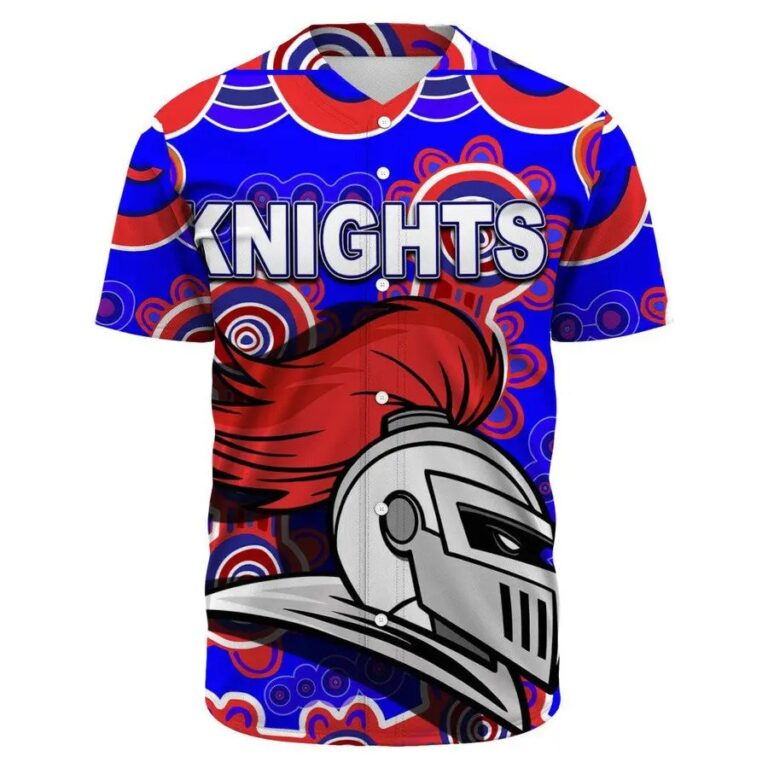 NRL Newcastle Knights Indigenous Custom Text Baseball Jersey