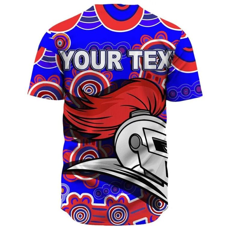 NRL Newcastle Knights Indigenous Custom Text Baseball Jersey
