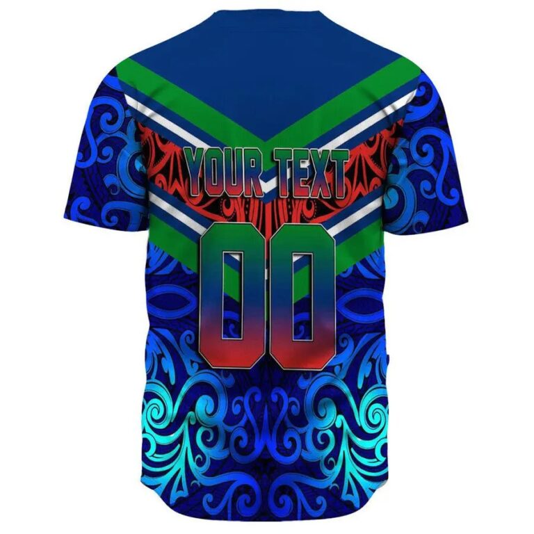 NRL New Zealand Warriors Aboriginal Tattoo Custom Name Number Baseball Jersey