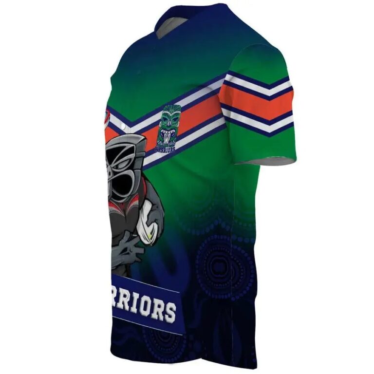NRL New Zealand Warriors Mascot Custom Text Baseball Jersey