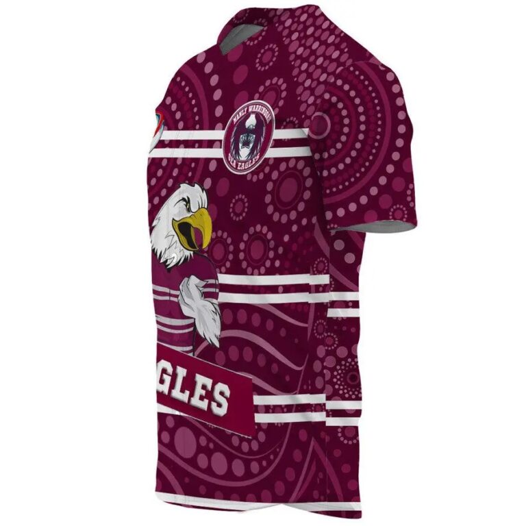 NRL Manly Warringah Sea Eagles Custom Text Indigenous Baseball Jersey