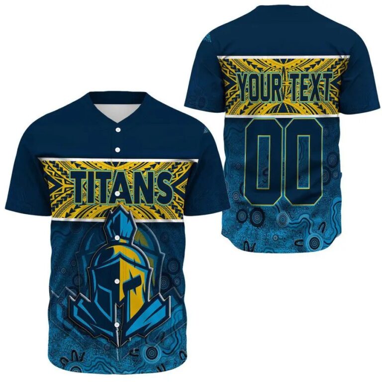 NRL Gold Coast Titans Aboriginal Tattoo Custom Name Number Baseball Jersey