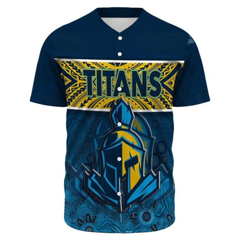 NRL Gold Coast Titans Aboriginal Tattoo Custom Name Number Baseball Jersey