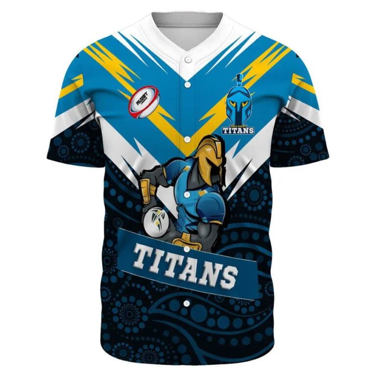 NRL Gold Coast Titans Custom Text Baseball Jersey