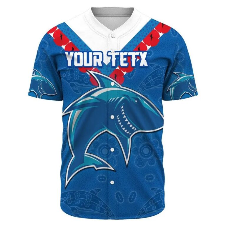NRL Cronulla-Sutherland Sharks ANZAC Custom Text Baseball Jersey