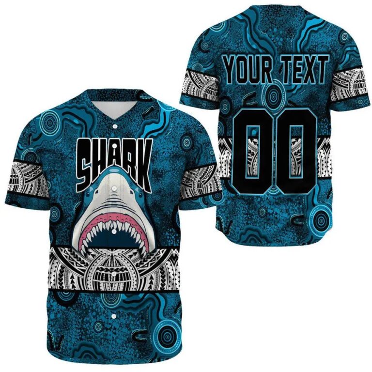 NRL Cronulla-Sutherland Sharks Aboriginal Tattoo Custom Name Number Baseball Jersey
