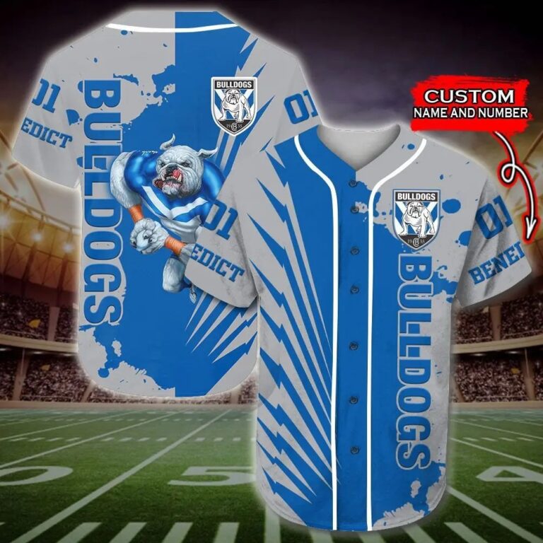 NRL Canterbury-Bankstown Bulldogs Custom Name Number Baseball Jersey