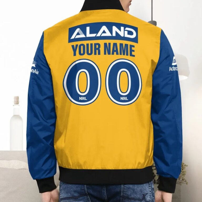 NRL Parramatta Eels Custom Name Number 2021 Away Jersey Bomber Jacket