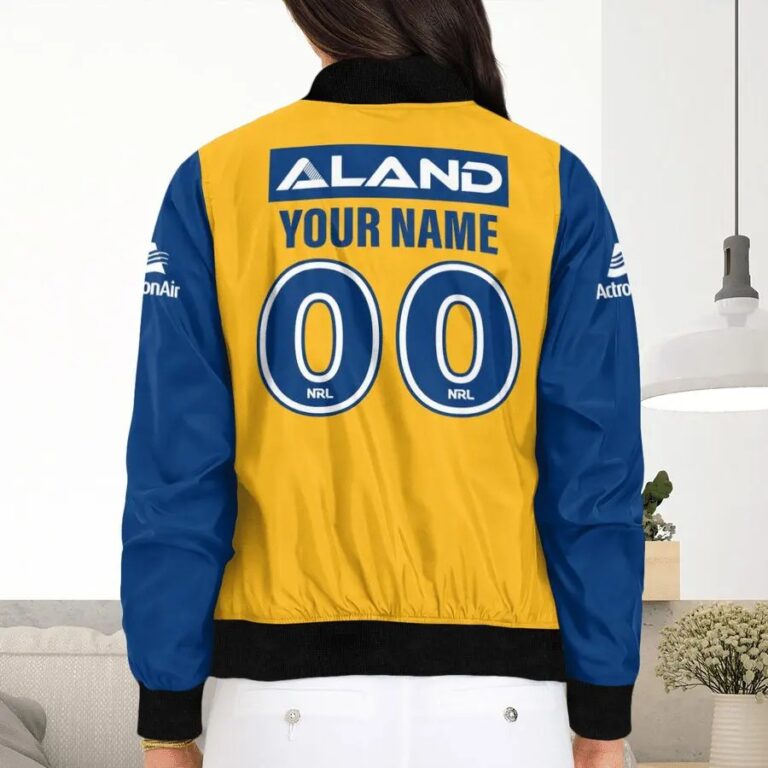 NRL Parramatta Eels Custom Name Number 2021 Away Jersey Bomber Jacket