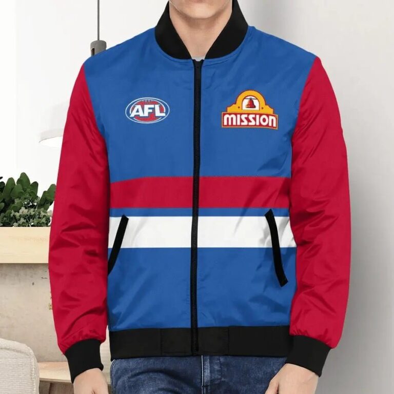 AFL Western Bulldogs Custom Name Number 2021 Home Guernsey Bomber Jacket