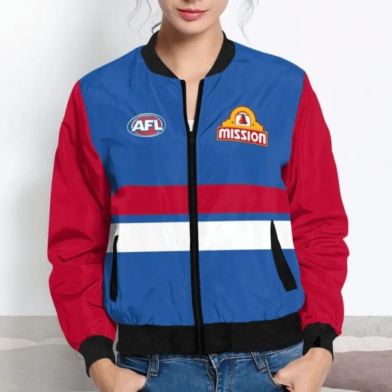 AFL Western Bulldogs Custom Name Number 2021 Home Guernsey Bomber Jacket