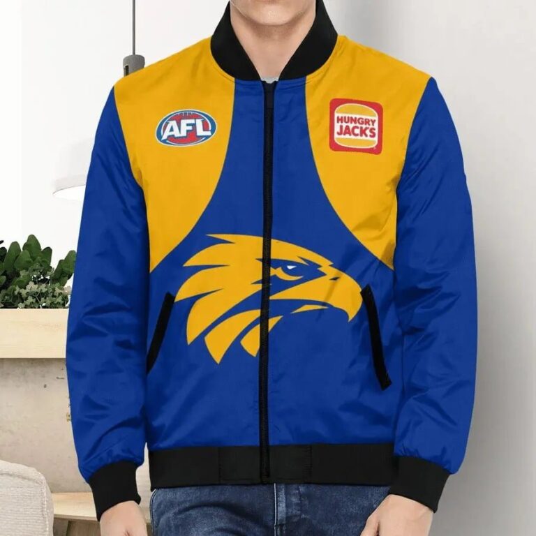 AFL West Coast Eagles Custom Name Number 2021 Home Guernsey Bomber Jacket