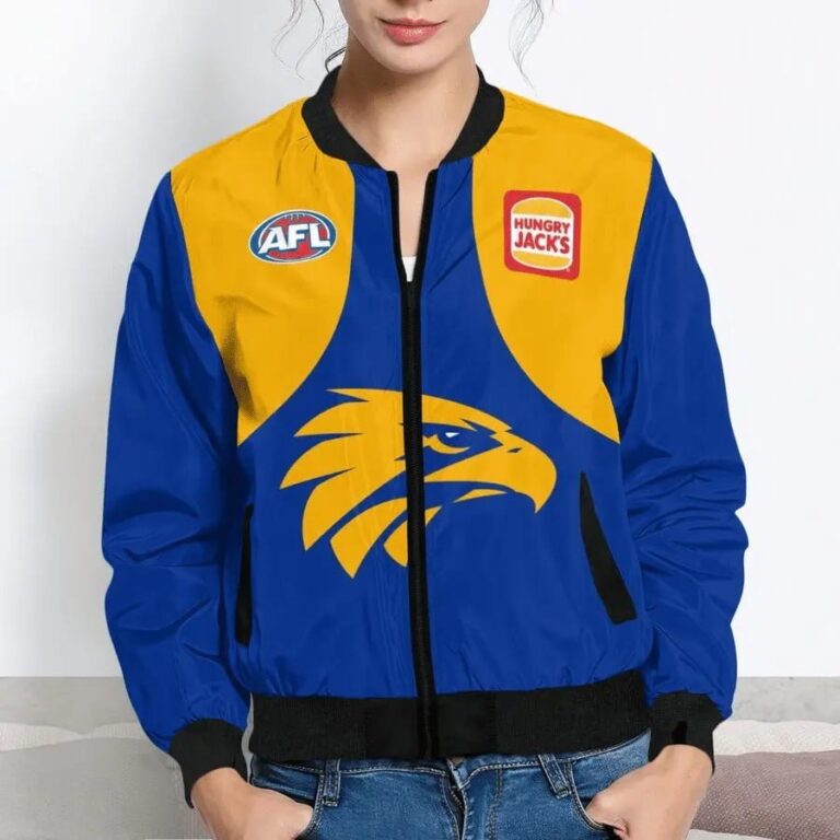 AFL West Coast Eagles Custom Name Number 2021 Home Guernsey Bomber Jacket