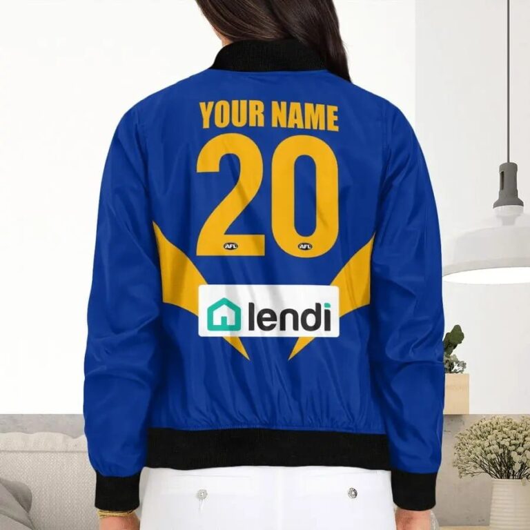 AFL West Coast Eagles Custom Name Number 2021 Home Guernsey Bomber Jacket