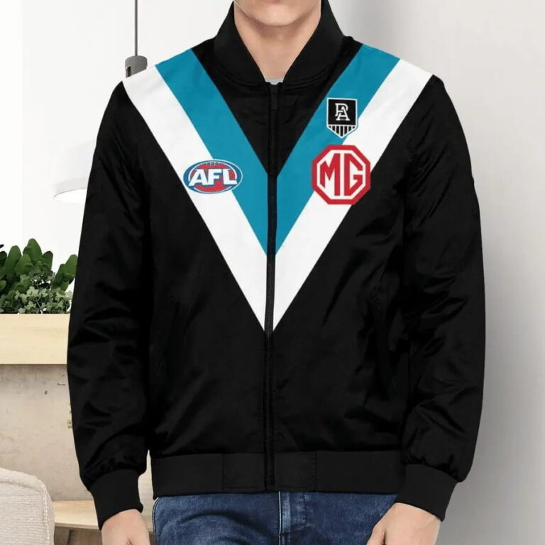 AFL Port Adelaide Power Custom Name Number 2021 Home Guernsey Bomber Jacket