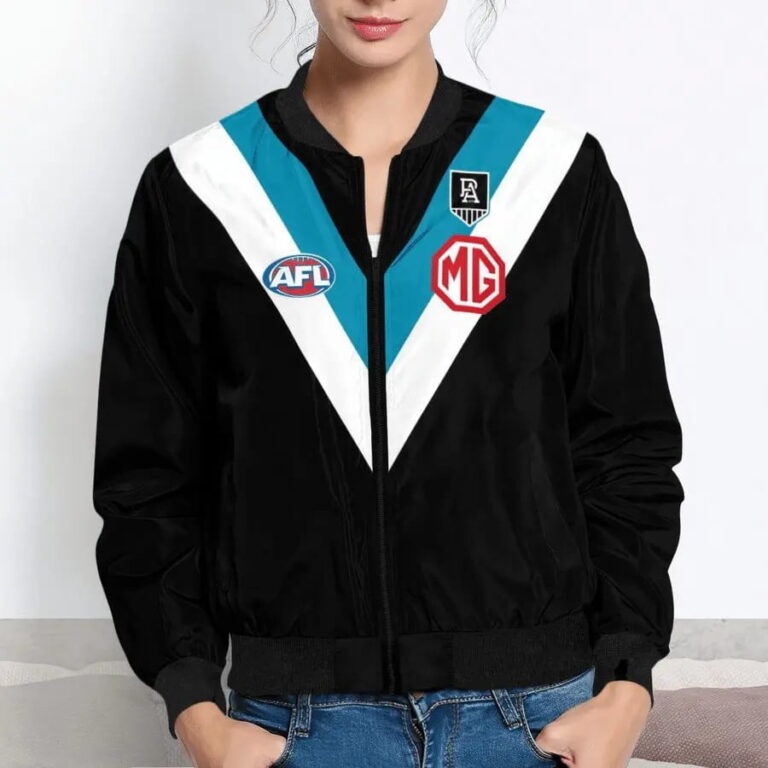 AFL Port Adelaide Power Custom Name Number 2021 Home Guernsey Bomber Jacket