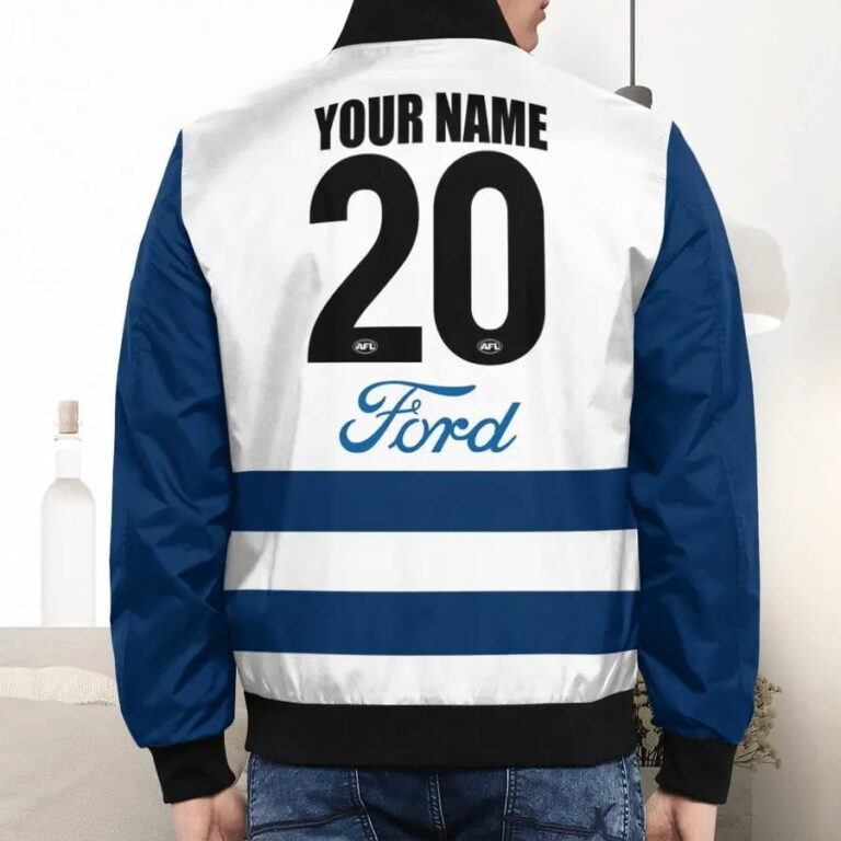 AFL Geelong Cats Custom Name Number 2021 Home Guernsey Bomber Jacket