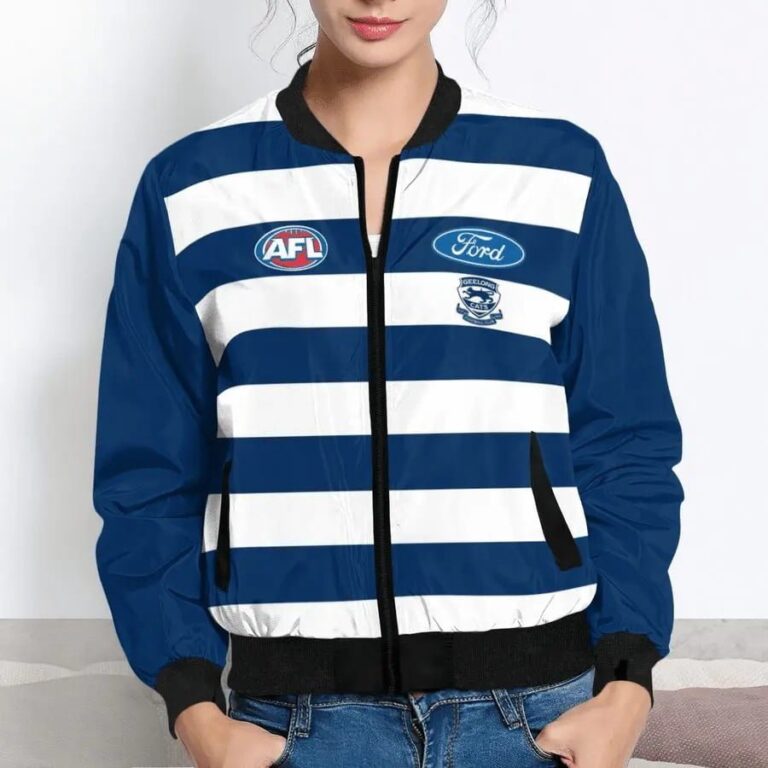 AFL Geelong Cats Custom Name Number 2021 Home Guernsey Bomber Jacket