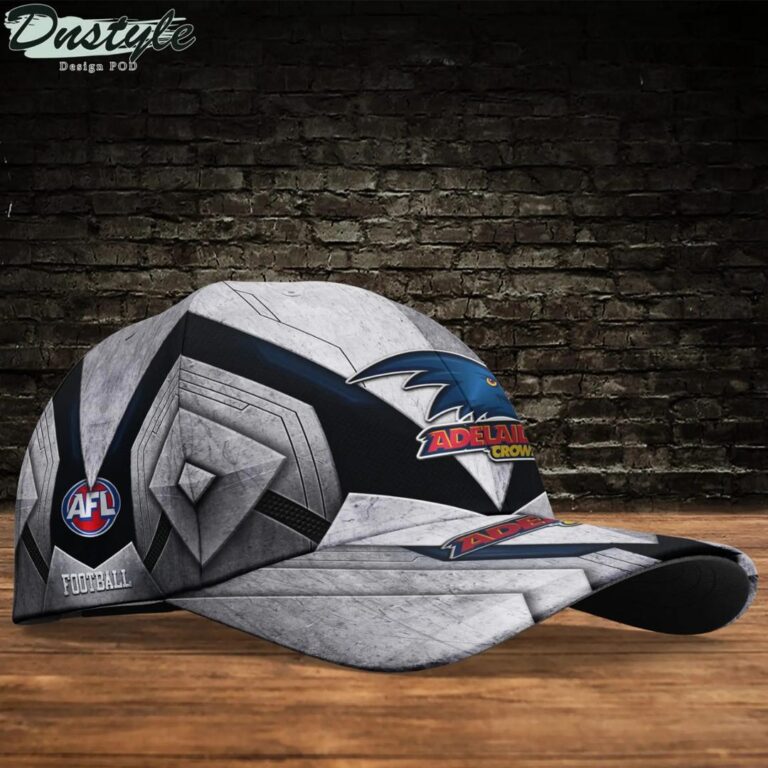 AFL Adelaide Crows Custom Name Grey Black Classic Cap