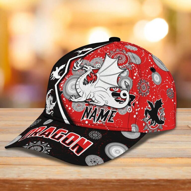 NRL St. George Illawarra Dragons Custom Name Red Black Indigenous Classic Cap