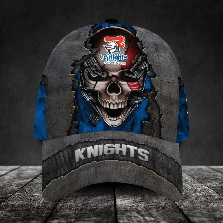 NRL Newcastle Knights Custom Name Skull Classic Cap