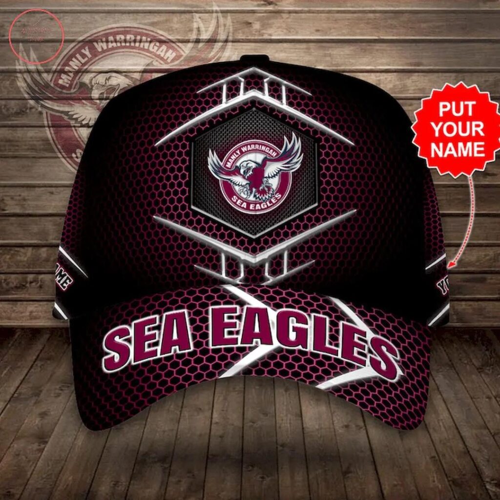 NRL Manly Warringah Sea Eagles Maroon Custom Name Classic Cap