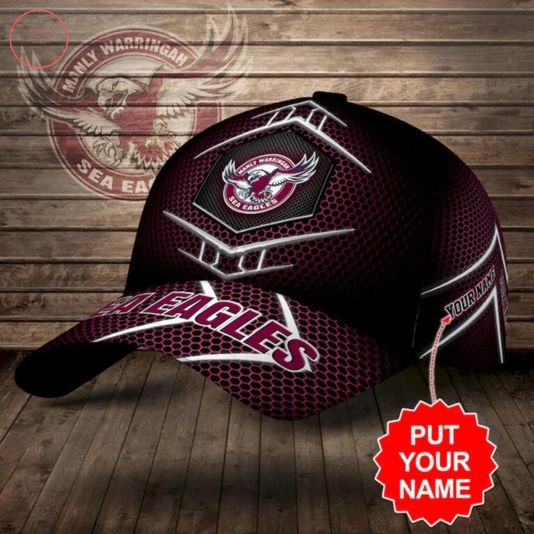 NRL Manly Warringah Sea Eagles Maroon Custom Name Classic Cap