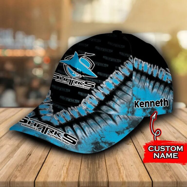 NRL Cronulla-Sutherland Sharks Custom Name Classic Cap