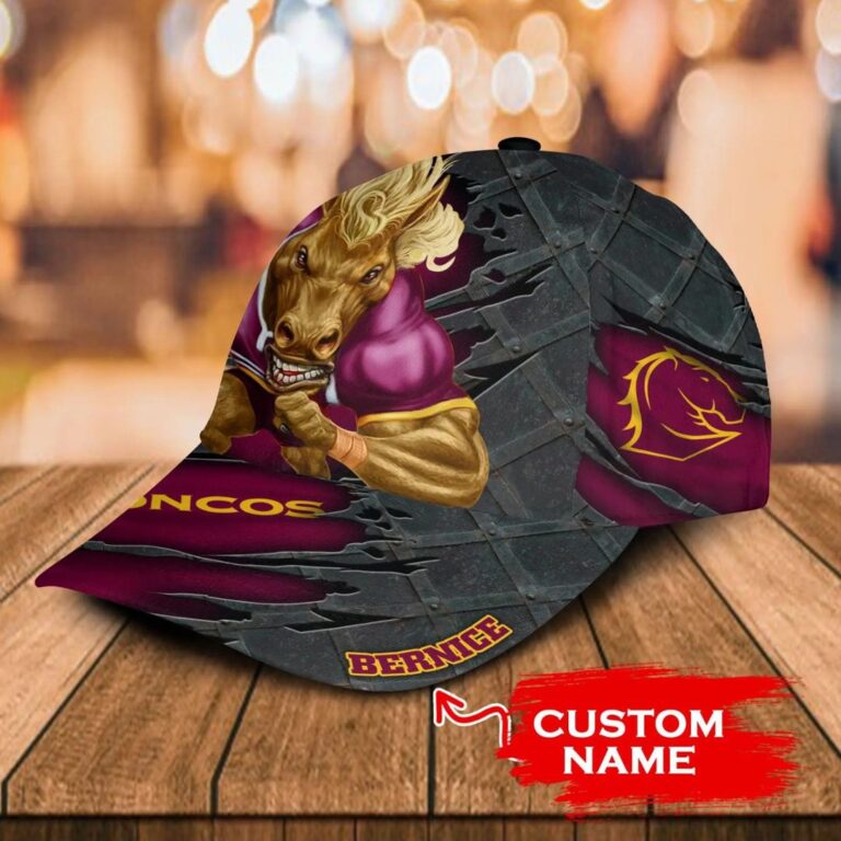 NRL Brisbane Broncos Fan Art Mascot Custom Name Classic Cap