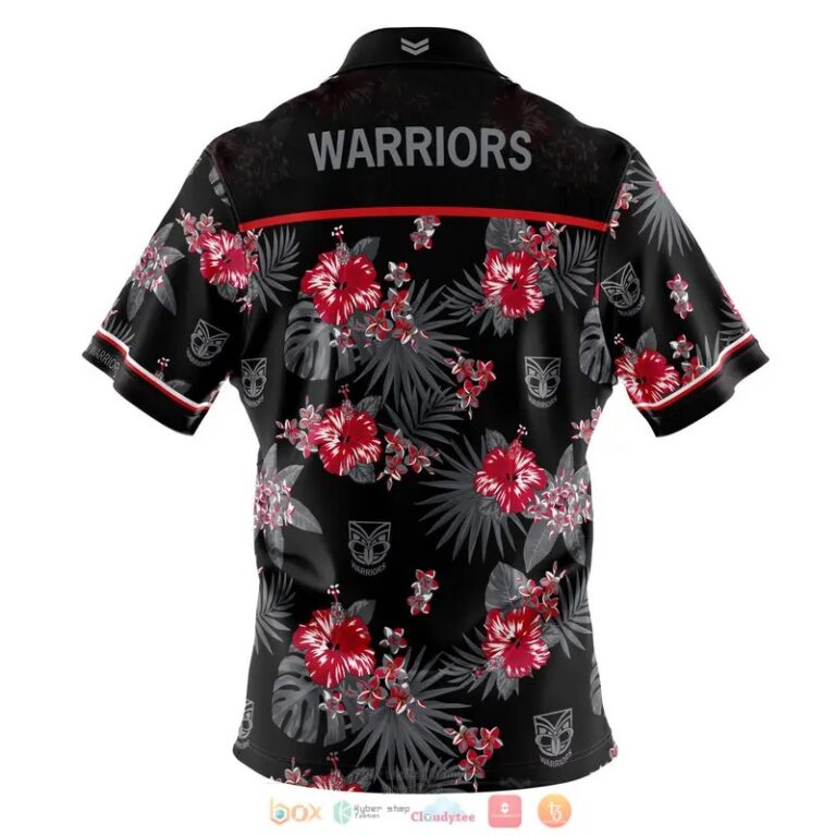 NRL New Zealand Warriors Custom Name Number Floral Hawaiian Shirt