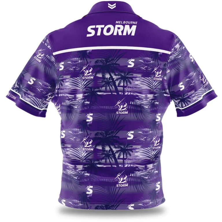 NRL Melbourne Storm Custom Name Number Beach Hawaiian Shirt